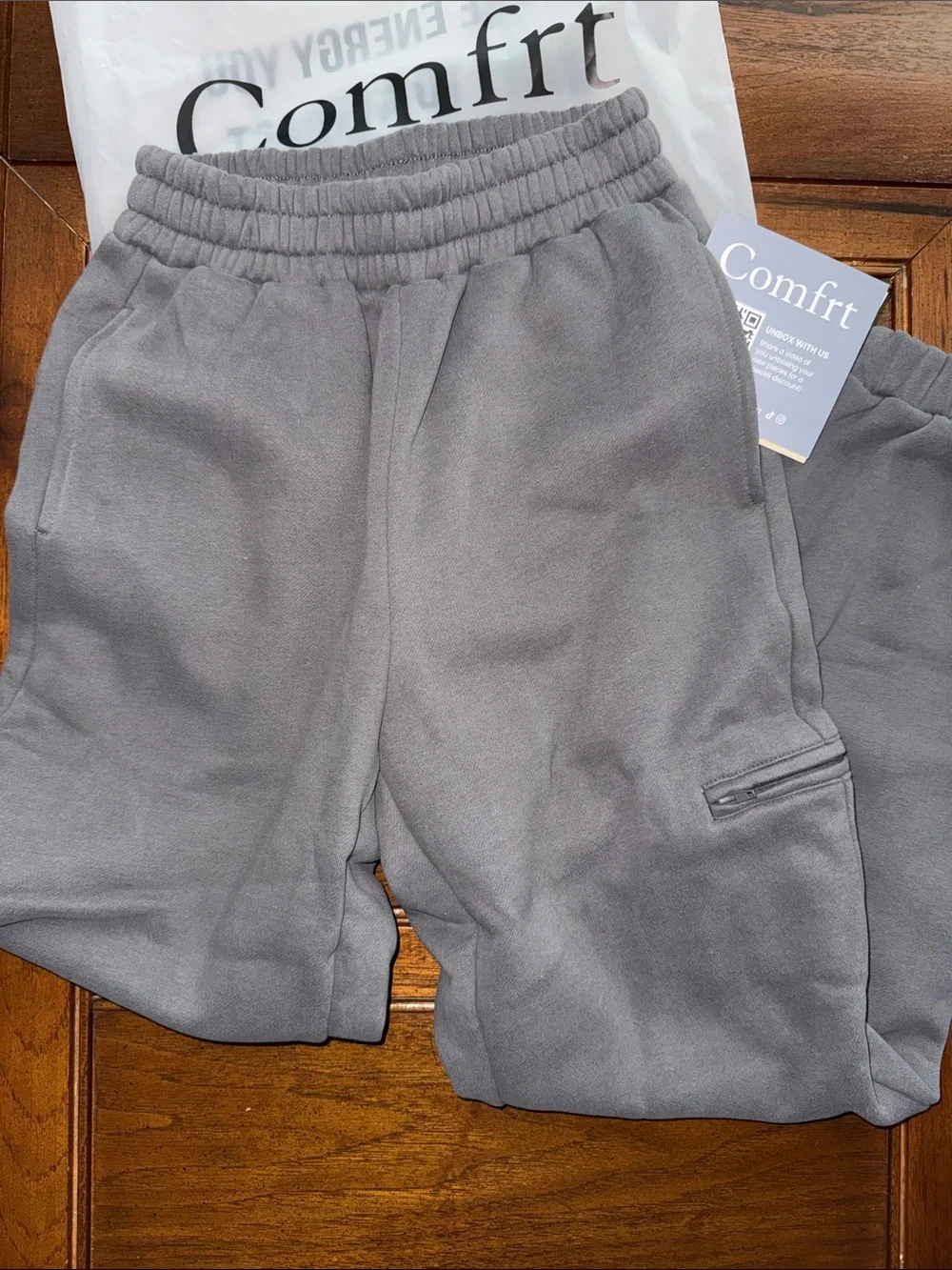 Comfrt Gray Fleece Joggers – Soft Everyday Sweatpants - Picture 1 of 4